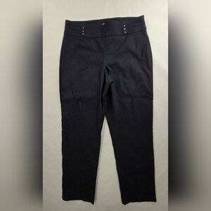 JM Collection slim leg pants Pull On Pants Silver Studs - Tummy Control  Sz Med